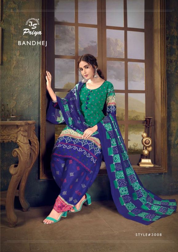 JS Priya Bandhej Vol 3 Cotton Casual Wear Dress Materials